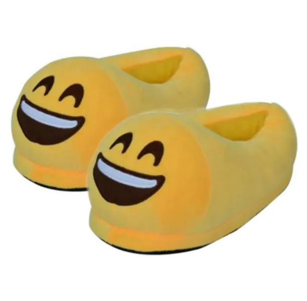 Plush Emoji Slippers - Smile Emoji