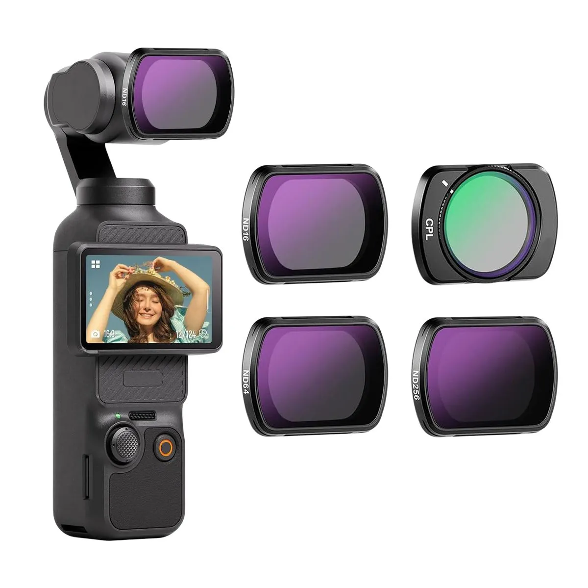 Magnetic Lens Filter Kit Compatible With Pocket 3 - 4 Piece
