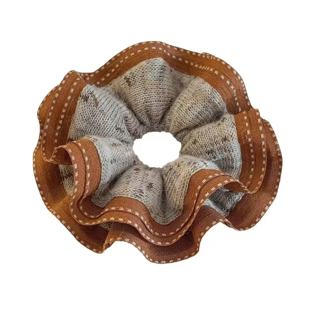 Lace Knitted Yarn Large Hair Scrunchie for Women, Lazy Style Hair Tie,