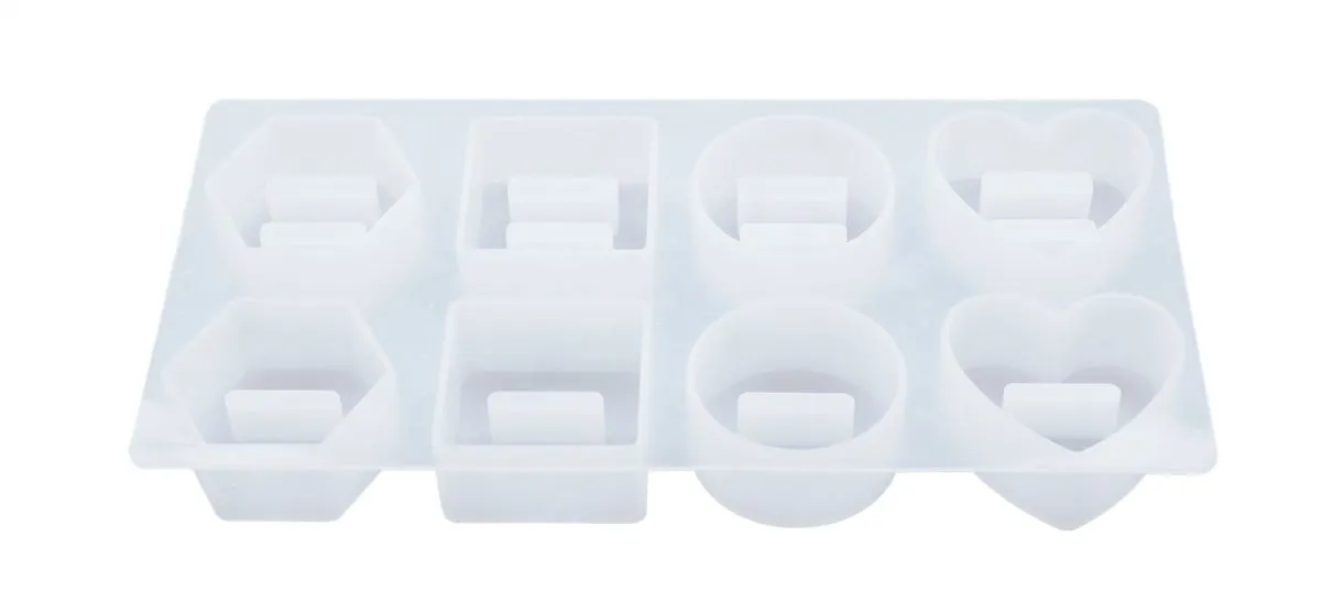 8 Cavity Ring Holder Silicone Mold Resin Jewelry Display Stand Mold Set