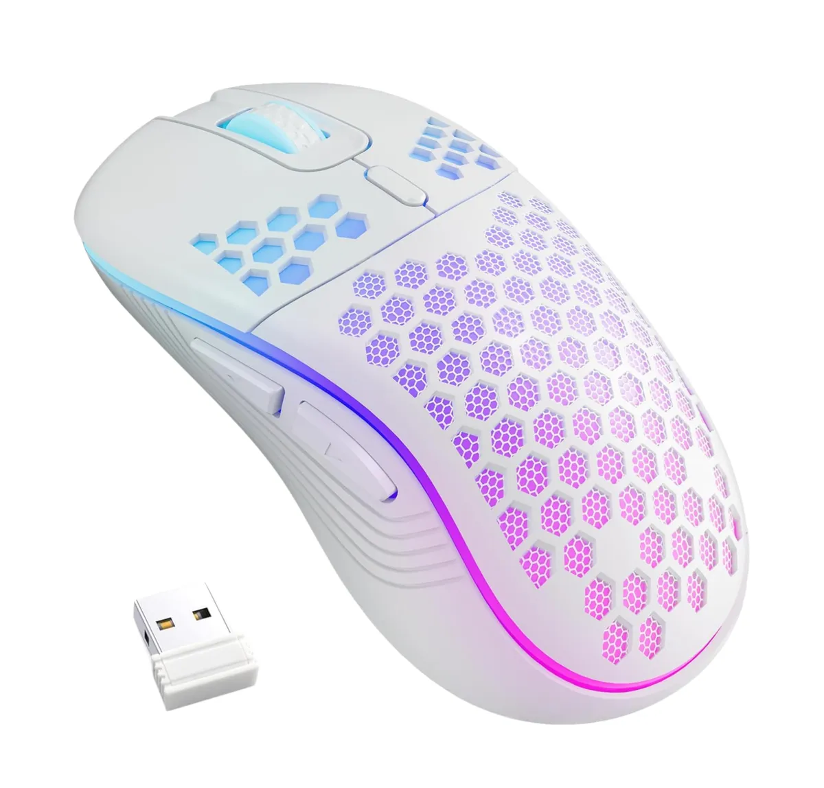 Oqimax Wireless Gaming Mouse Honeycomb 2.4g Usb Cordless Mouse Rgb