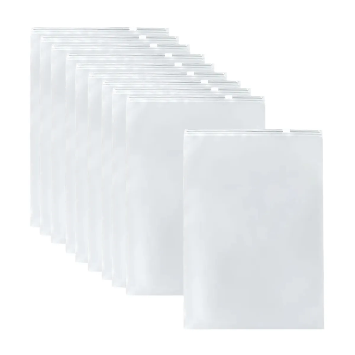10 Frosted Resealable Ziplock Plastic Packaging Bags for Clothing Storage