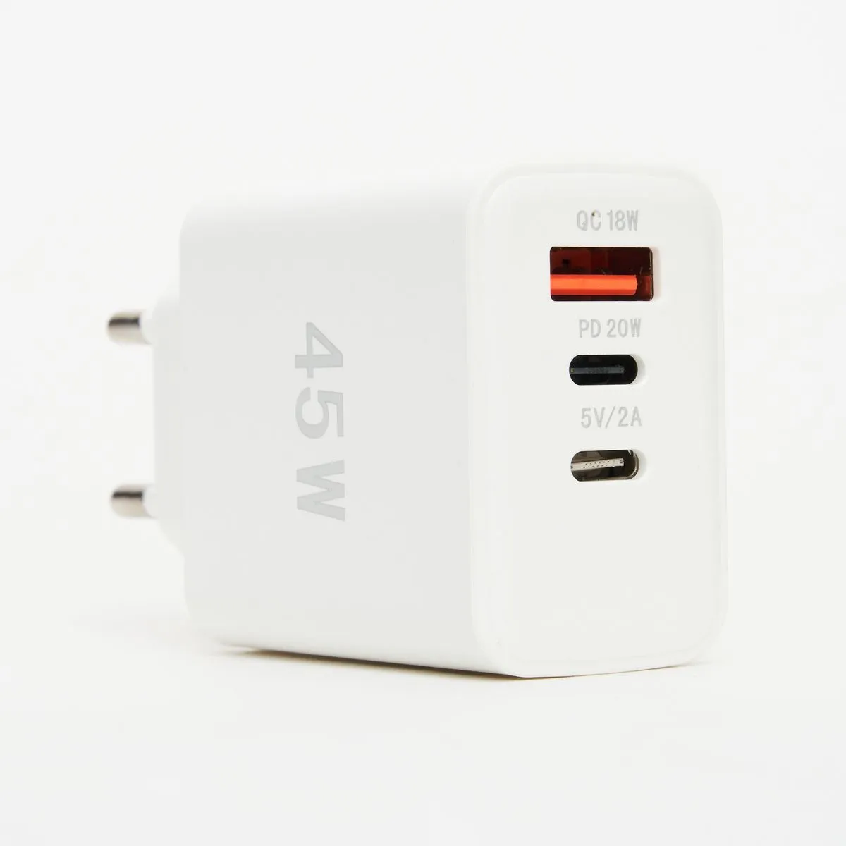3-Port 45W Ultra-Fast Charger USB-C & USB-A Power Adapter
