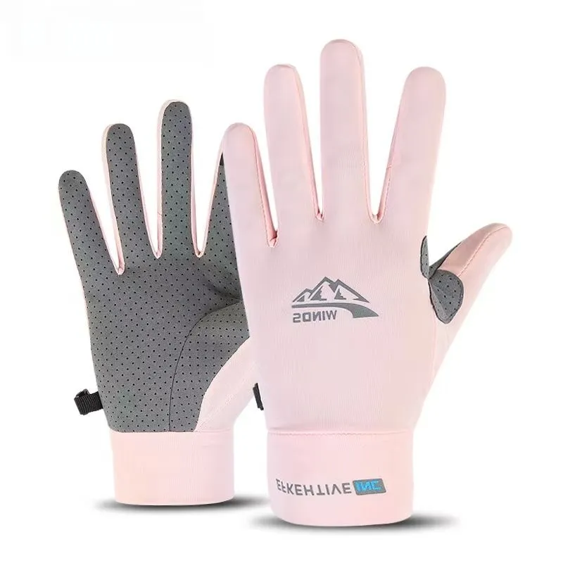 Pink Full-Finger Touchscreen Outdoor Gloves