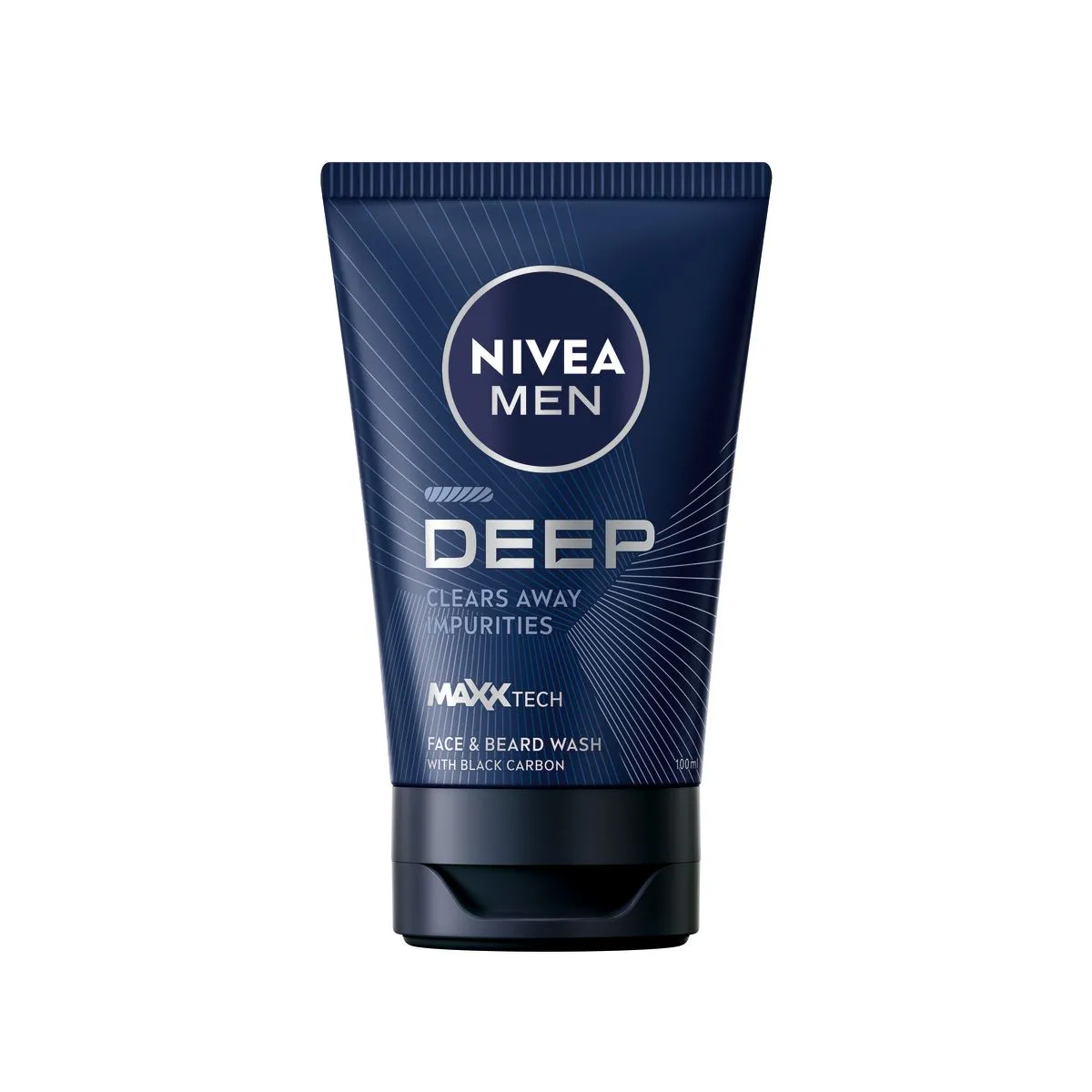 NIVEA MEN DEEP Face & Beard Wash, Face Cleanser with Black Carbon, 100ml