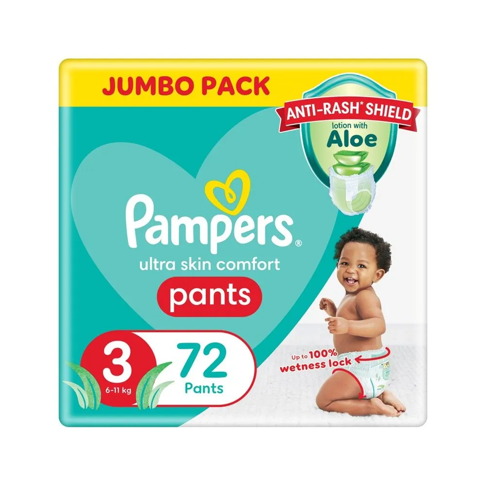 Pampers Anti-Rash Shield Pants Size 3 (6-10 kg) 72 Nappies