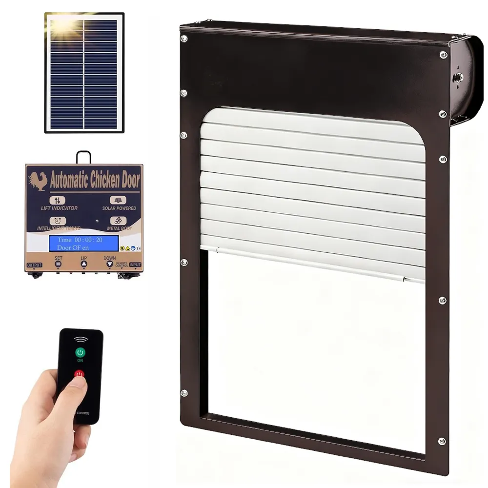 Solar Powered Automatic Chicken Coop Door with Remote Control