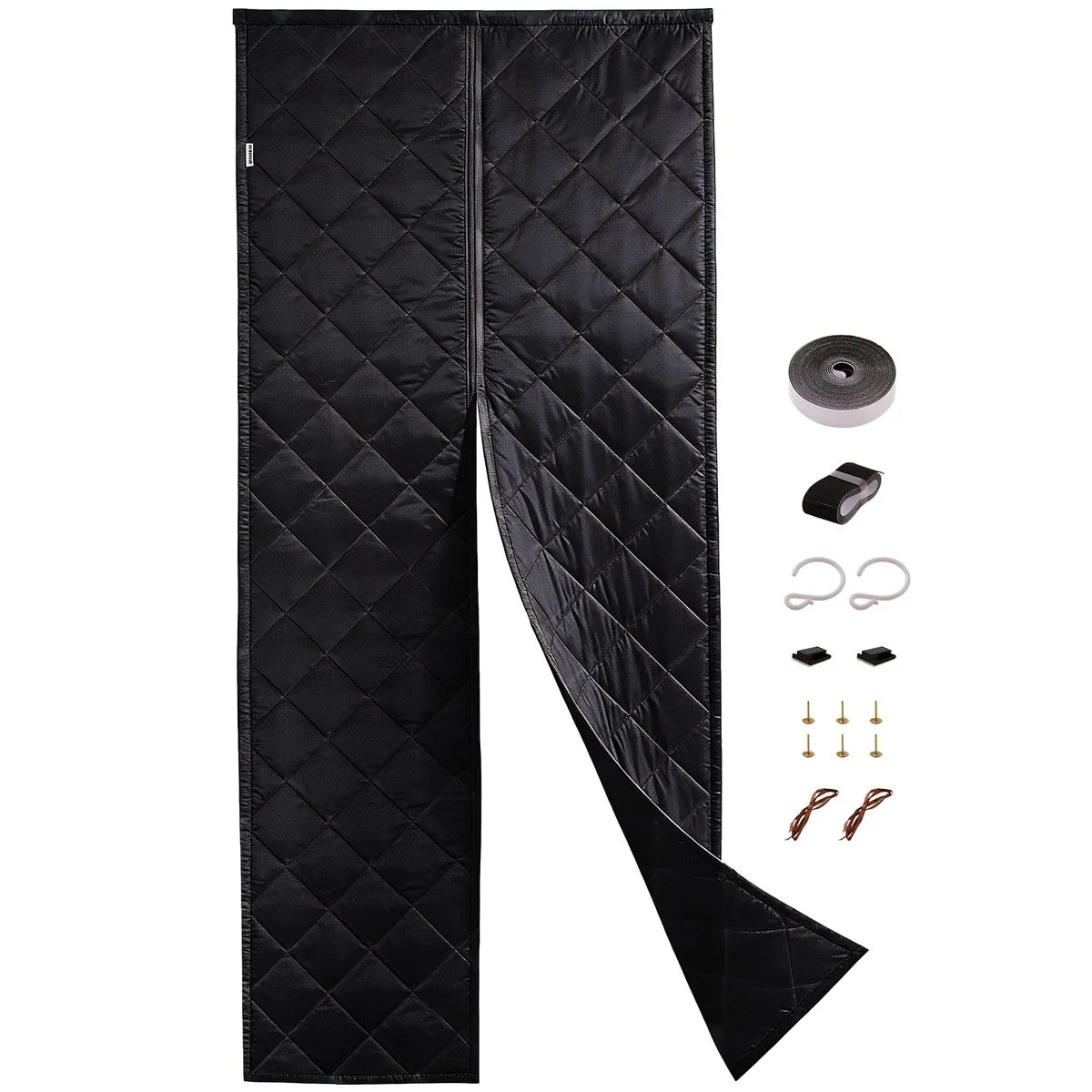 Chenshia Magnetic Thermal Insulated Door 100x220cm Windproof Curtain Cover - Black