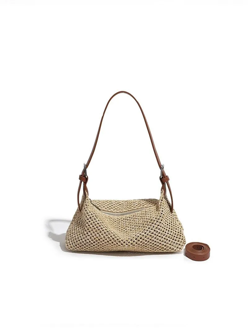 Retro Straw Woven Beach Crossbody Bag