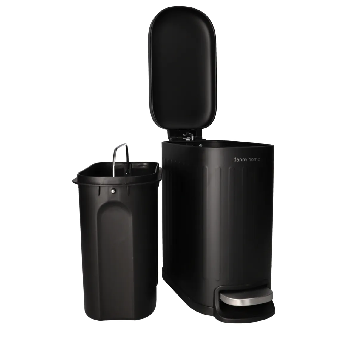 Danny Home Pedal Dustbin with Removable Inner Bucket - Black