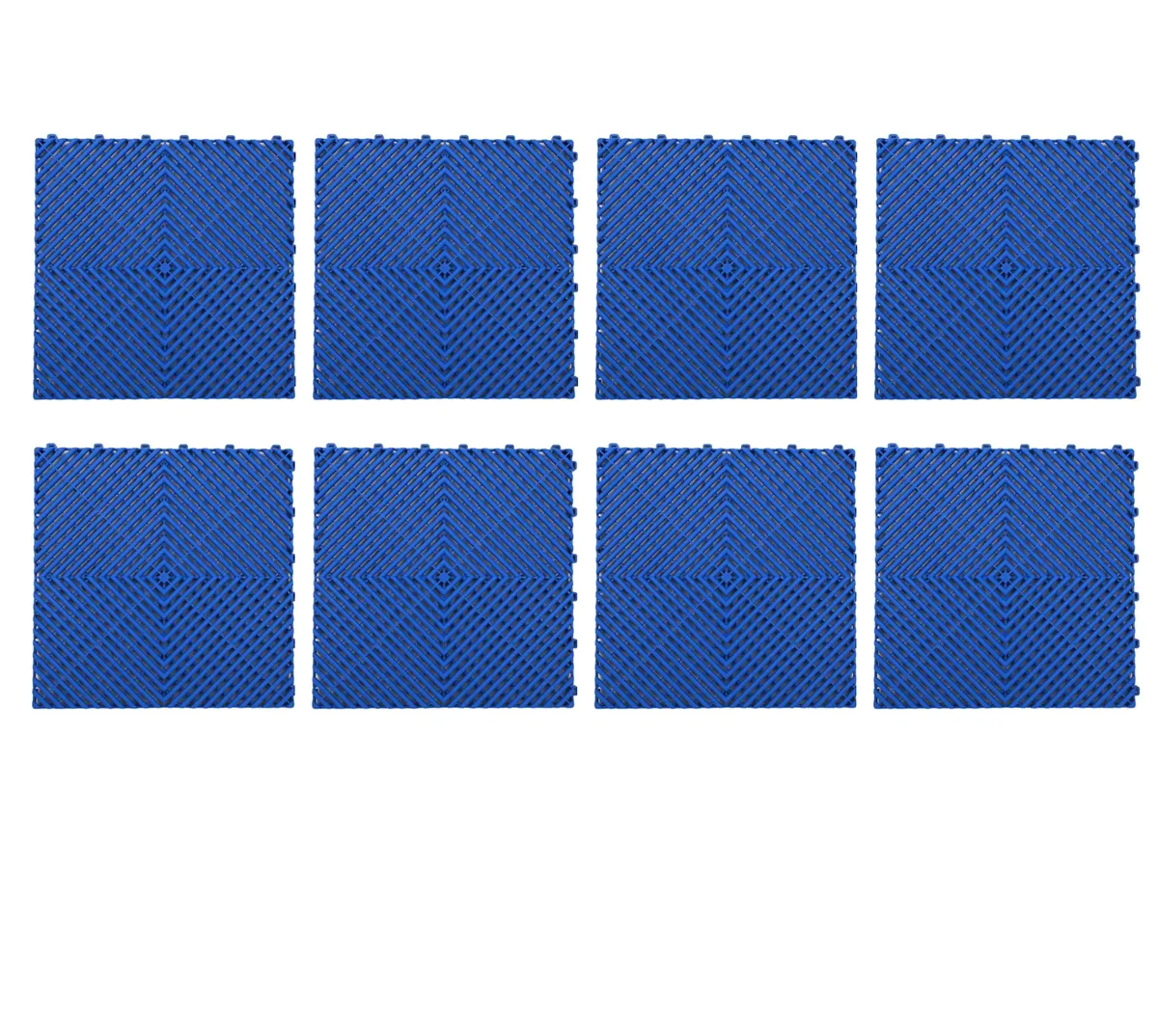 Interlocking Modular Garage Floor Tiles (8 Pack) - Dark Blue