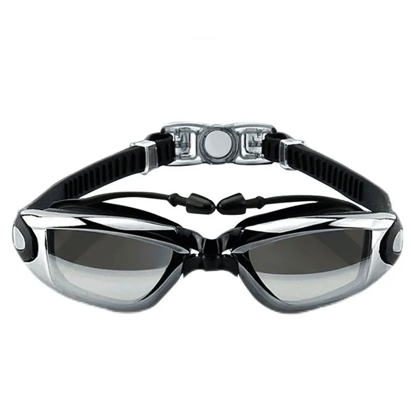 Swimming Goggles, Swim Goggles Attached Ear Plugs For Adult Men and Women