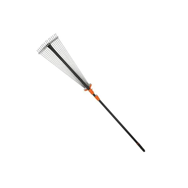 Shind Telescopic Metal Rake Adjustable Folding Leaves Rake 115cm