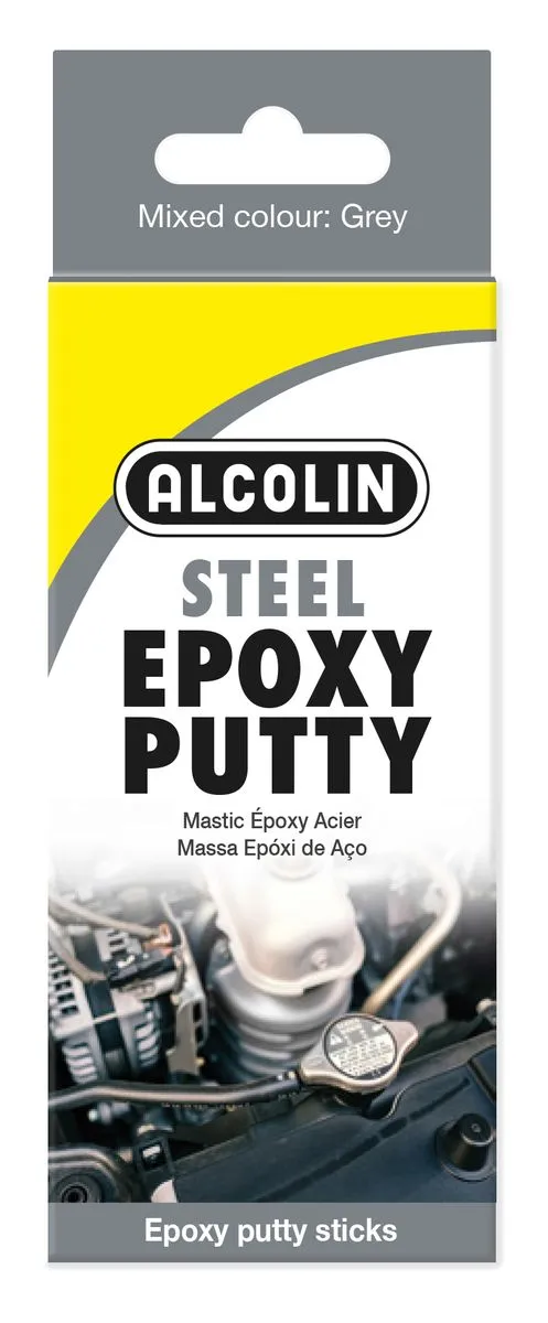 Alcolin Epoxy Putty Steel High-Performance Metal Repair Solution - 2 x 60g