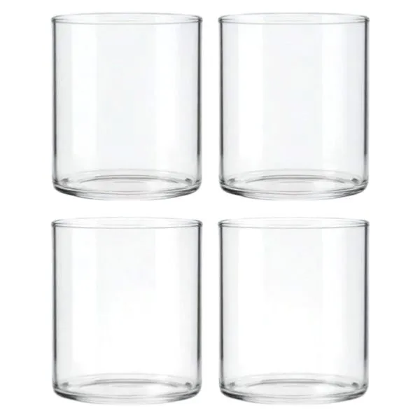 4 Pack - Glass Pantry Storage Jars - Transparent