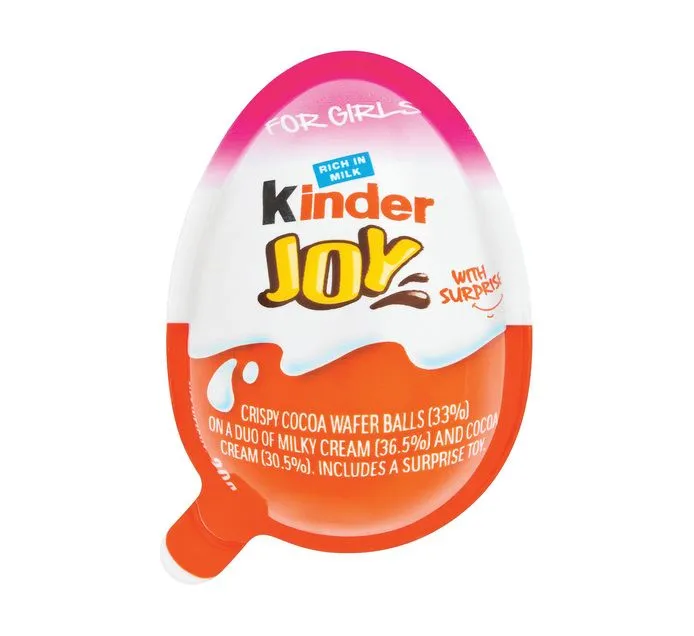 Kinder Joy Milk Chocolate with Surprise Toy (12 x 20g) - Pink