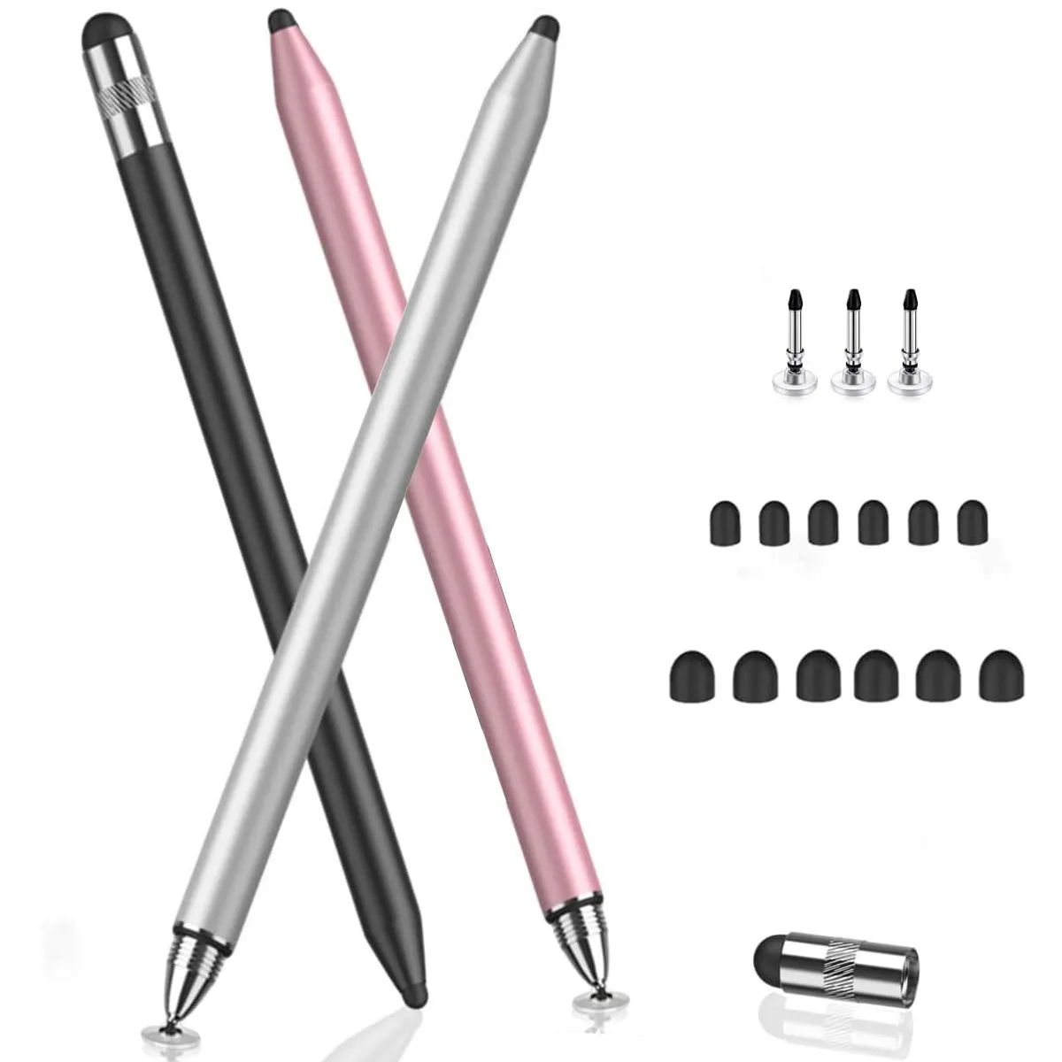 QYNIAL 3 Pack 3 in 1 Stylus Pen Set for Touchscreen Compatible with Apple