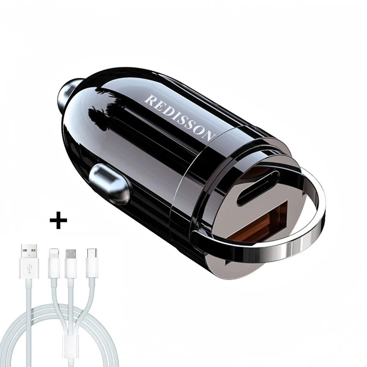 120W Type C Car Charger Adapter,USB C Car Fast Charger Free charging cables - Black