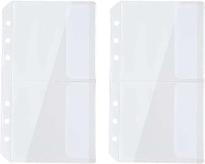 10pcs A6 Loose-Leaf Storage Bags Double-Mouth Binder Pouches Sticker