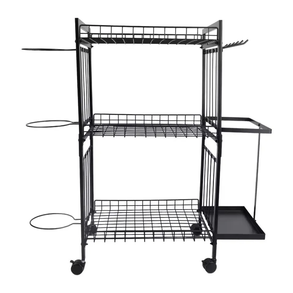 FlexiRack 3-Tier Sports Storage Organizer with Wheels - Yoga Mat, Holder