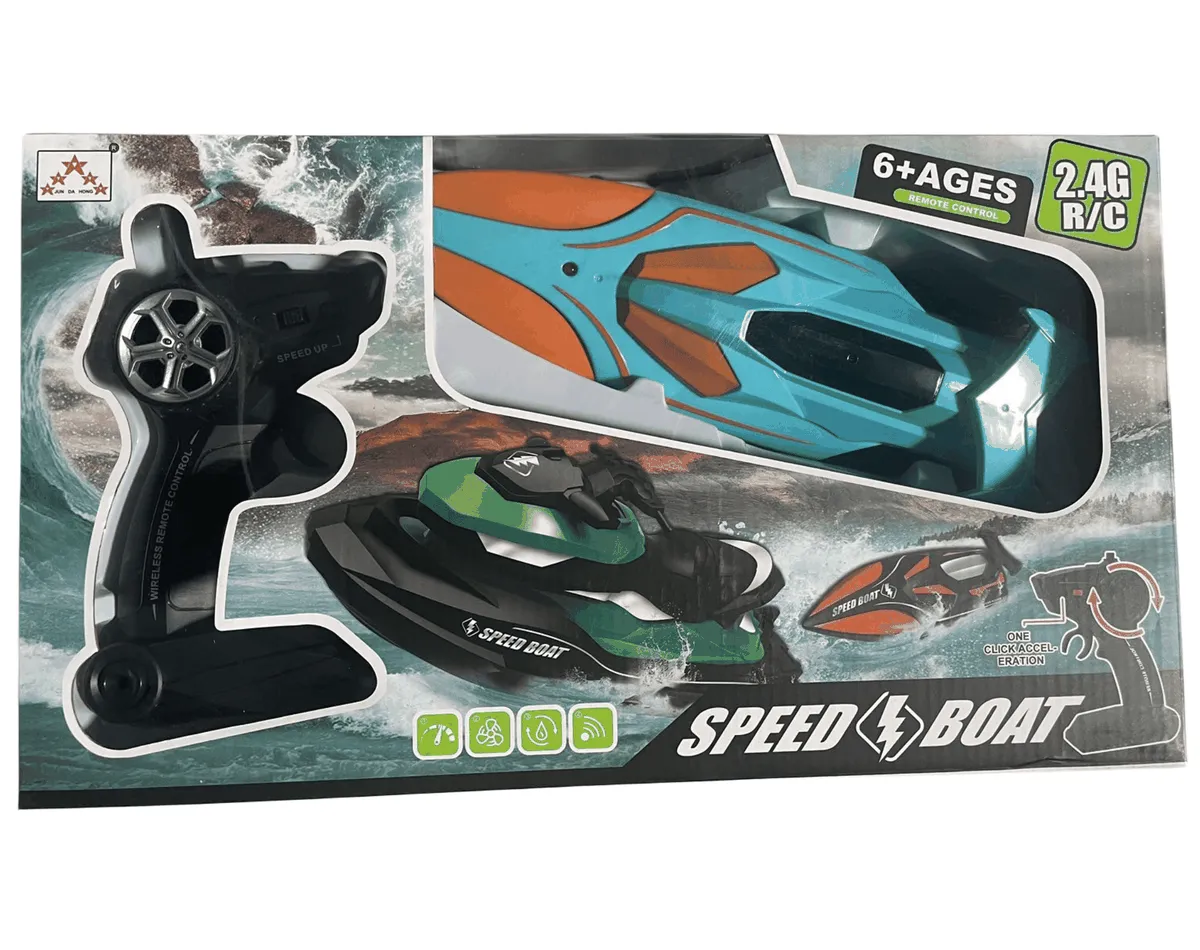 Remote Control Speed Boat Toy Remote Control Jet Ski for Children - Blue