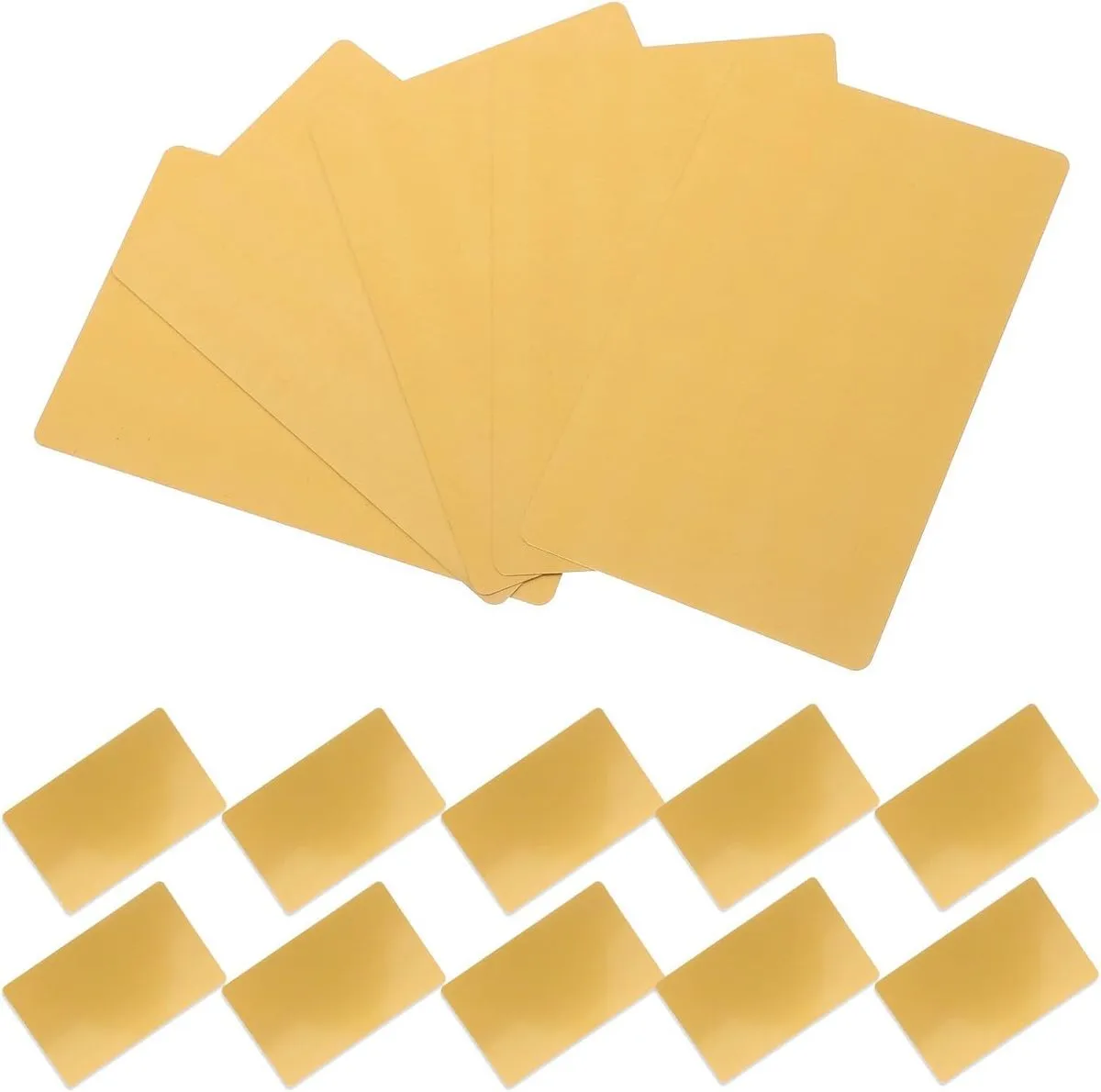 50Pcs Yellow Metal Business Cards Blank Sublimation Name Cards