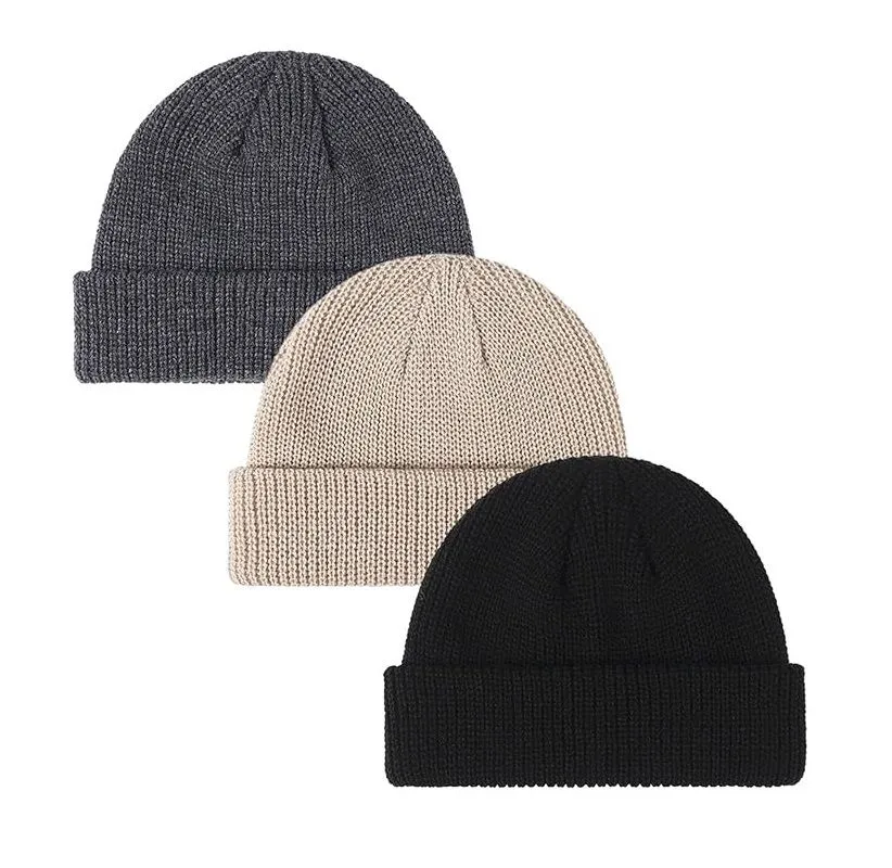 3 Pack Unisex Beanies-Black, Grey & Beige