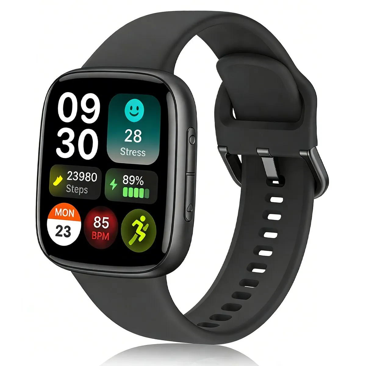 3ATM Smart Watches For Men Women Swimming Fitness Smartwatches-Black