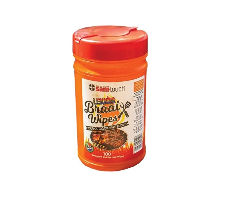Sani-Touch - Biodegradable Lekker Braai Wipes (100 Wipes)