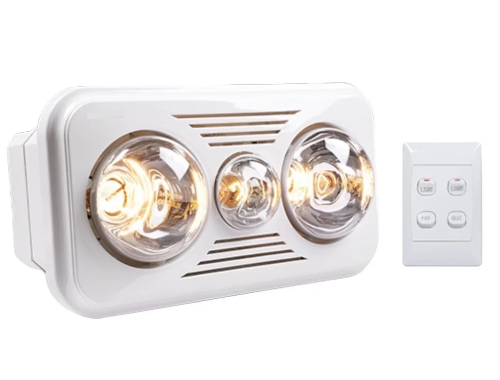 3 in 1 - Bathroom Heater & Extractor Fan & Light - 550w With Switch