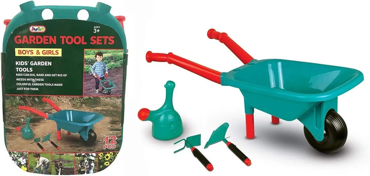 Children's Gardening Tools, Watering Can & Wheelbarrow Set
