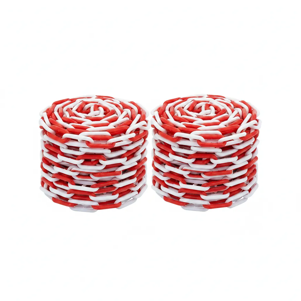 Krafft Red and White Plastic Chain 8mm x 50m for Barriers - 2 Pack