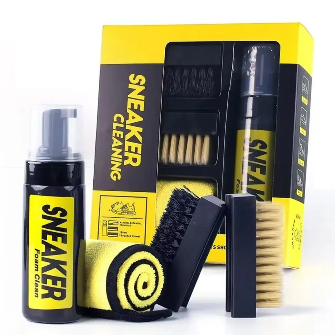 Premium Sneaker Cleaning Kit - Foam Cleaner, Dual Brushes for Deep Cleaning