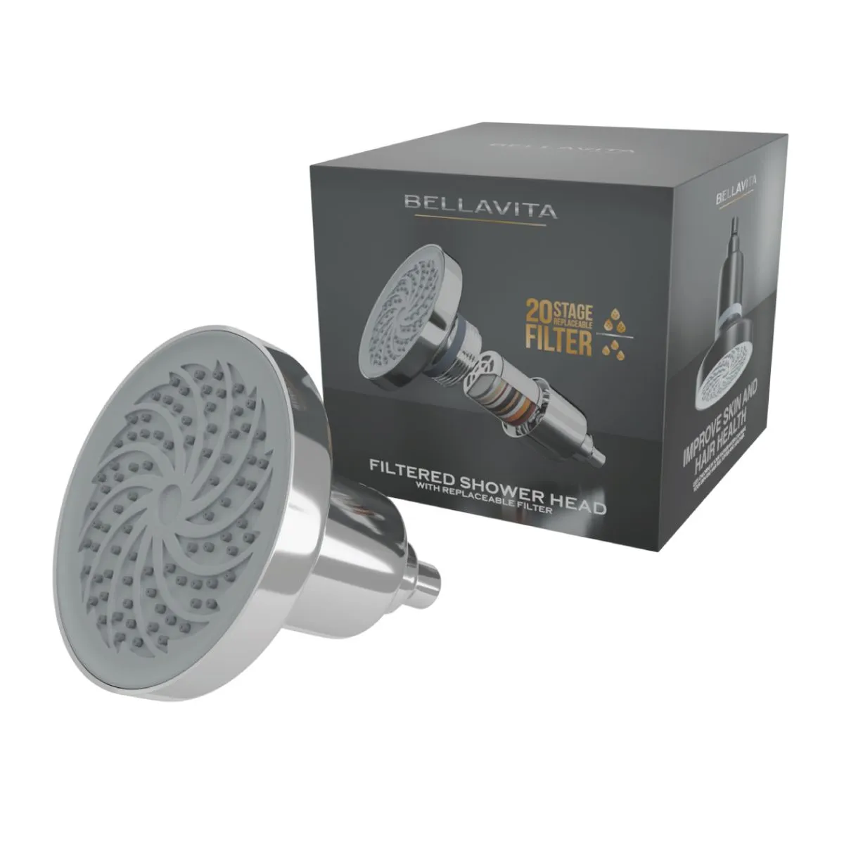 Bellavita Filtered Shower Head | 20-Stage Filter - Chrome