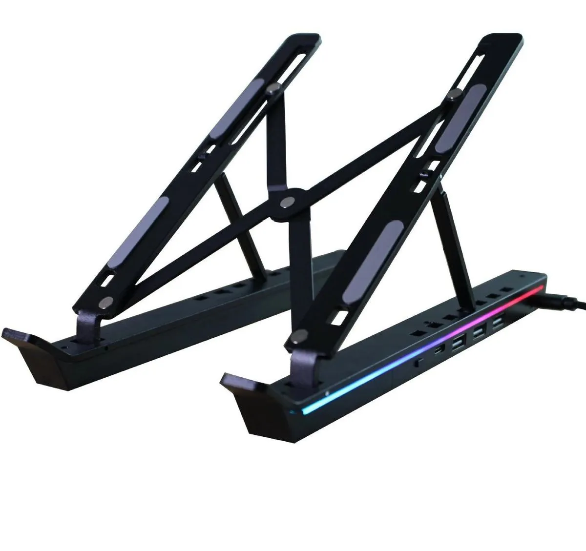 4 in 1 RGB Laptop Stand: Ergonomic Cooling with Dynamic Lighting