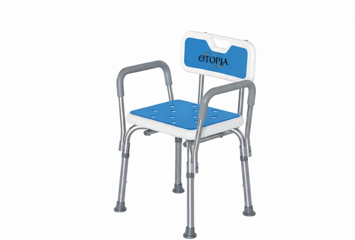 Shower Chair for Seniors with Armrests & Backrest