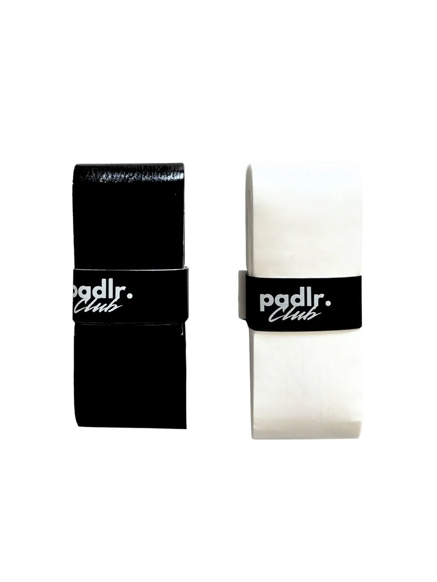 Padlr Club Premium Padel & Tennis Overgrips - Black & White Pack of 2