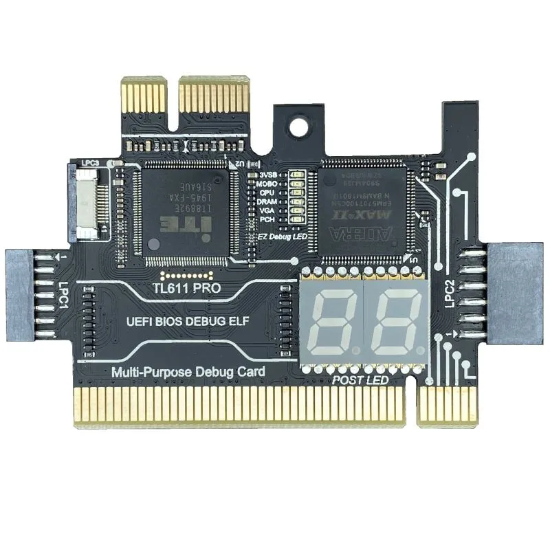 TL611 PRO Diagnostic Card, for Desktop Pci Motherboards (Black)