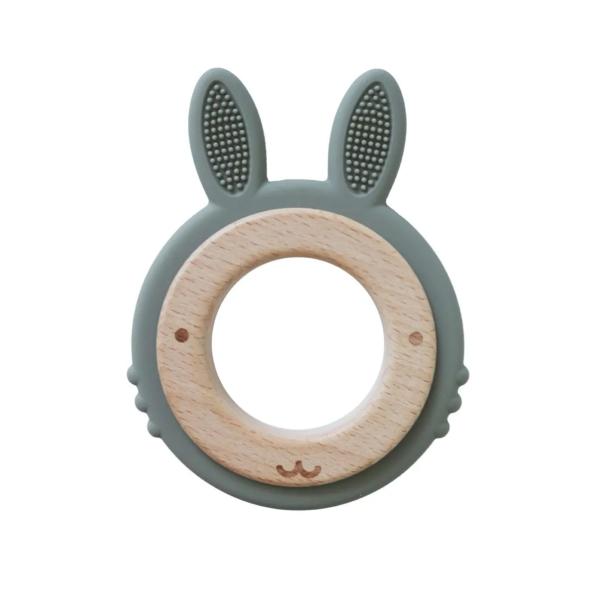 Back To Nature Teether Ring - Rabbit Green