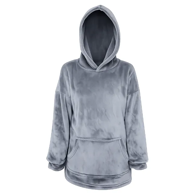 Baby/Toddler-Oversized fleece Hoodie with front pocket - Grey