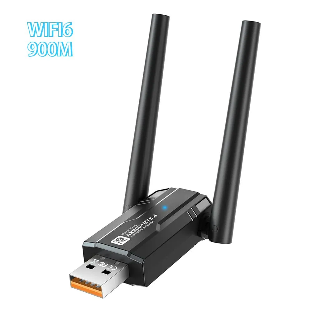Driver-Free Wireless Card Bluetooth 5.4 USB WiFi Dongle 900Mbps Windows - WIFI6+900M(Black)