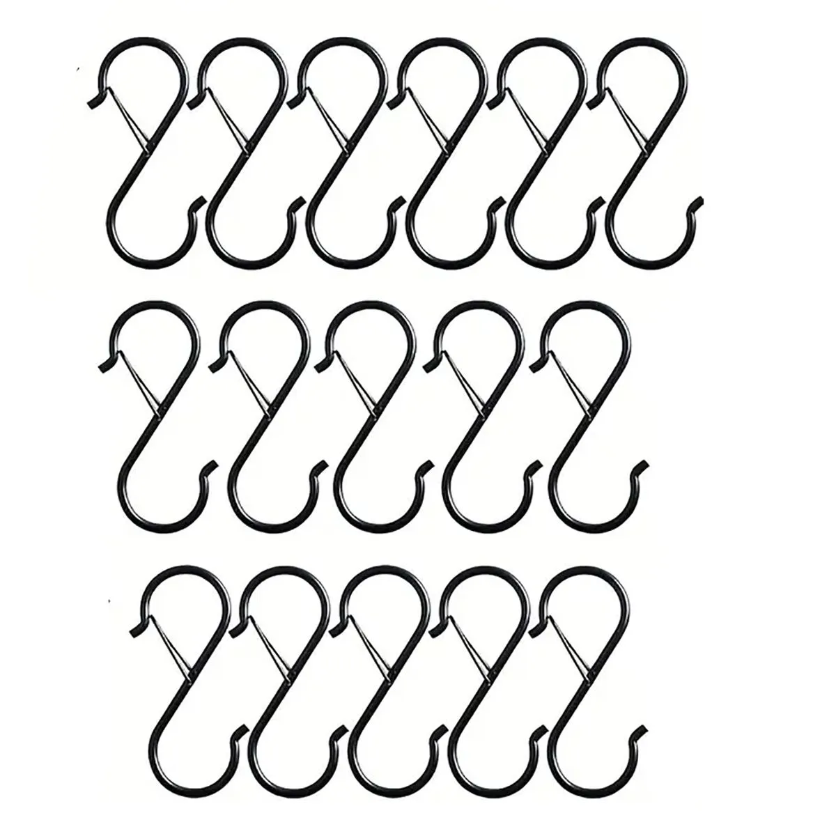 16Pieces S Hooks for Hanging Heavy Duty S Shaped Hooks for Plants Pots Towels - Black