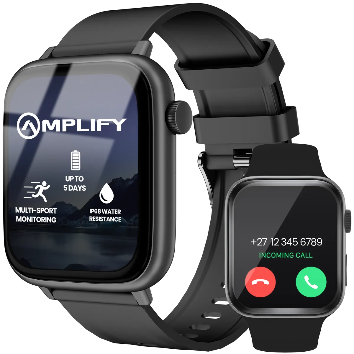 Amplify Fitness Smart Watch with Heart Rate Monitor - Athletic Series - Black