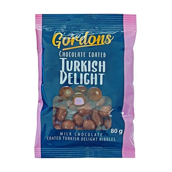 Gordons Sweets - Chocolate Coated Turkish Delight 12 x 80g
