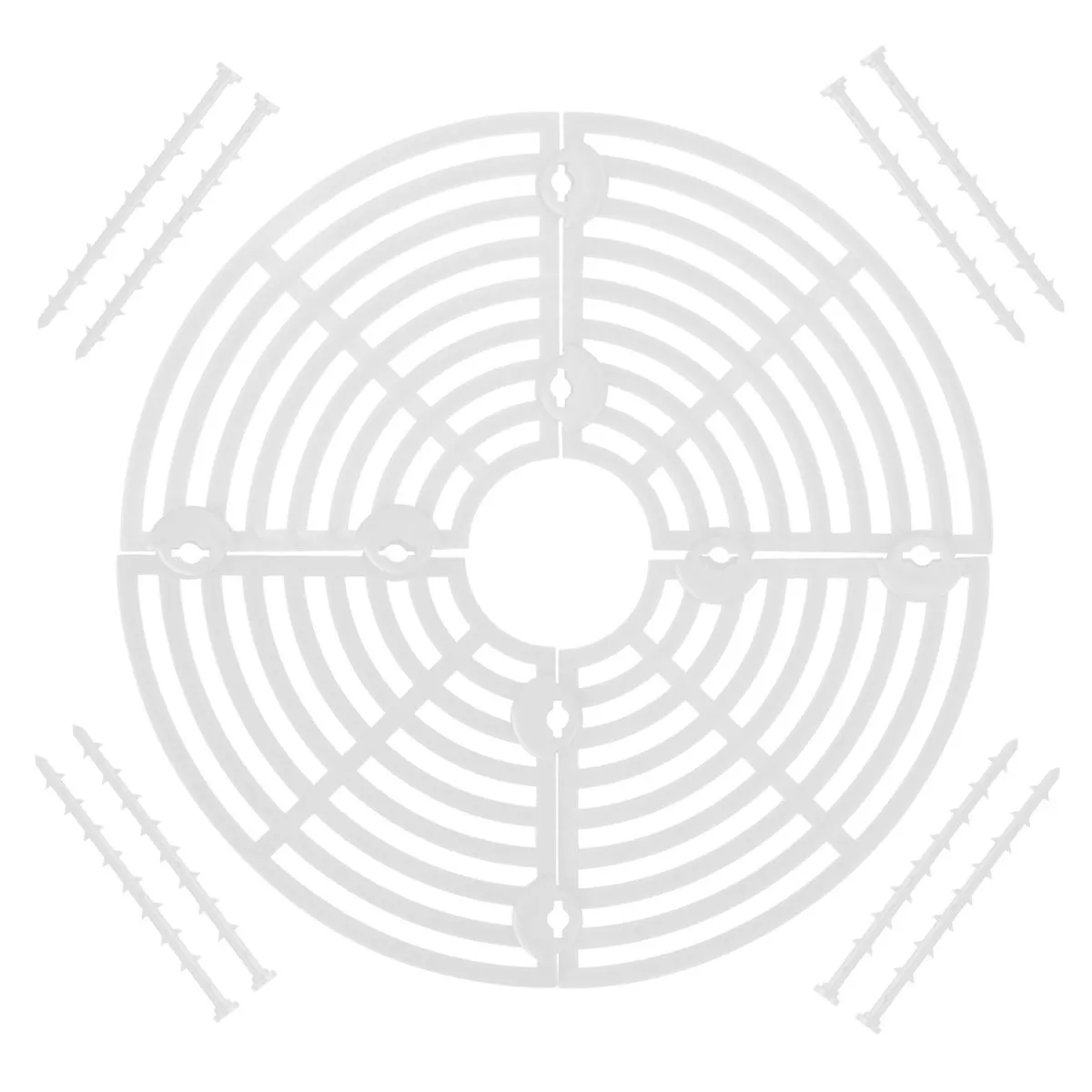 3Pcs White Plant Guardrail Set 30cm Diameter with 8 Nails
