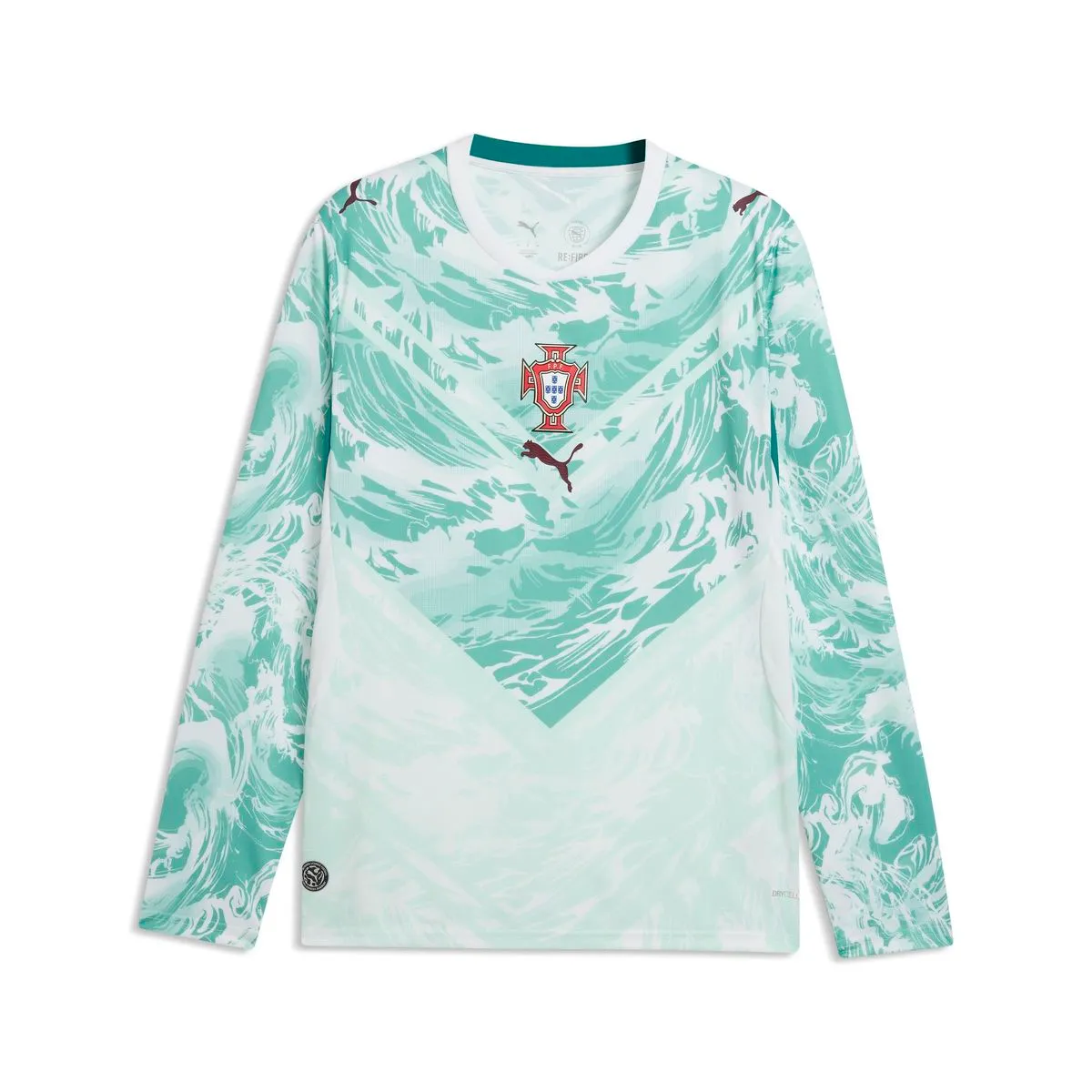 Puma Portugal Long Sleeve Away Jersey White-Green Lagoon