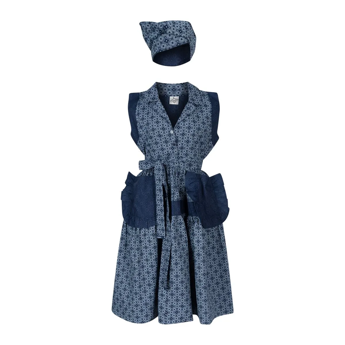 Selphies Khiba Shweshwe Wrap African Print Domestic Workwear Uniform Set