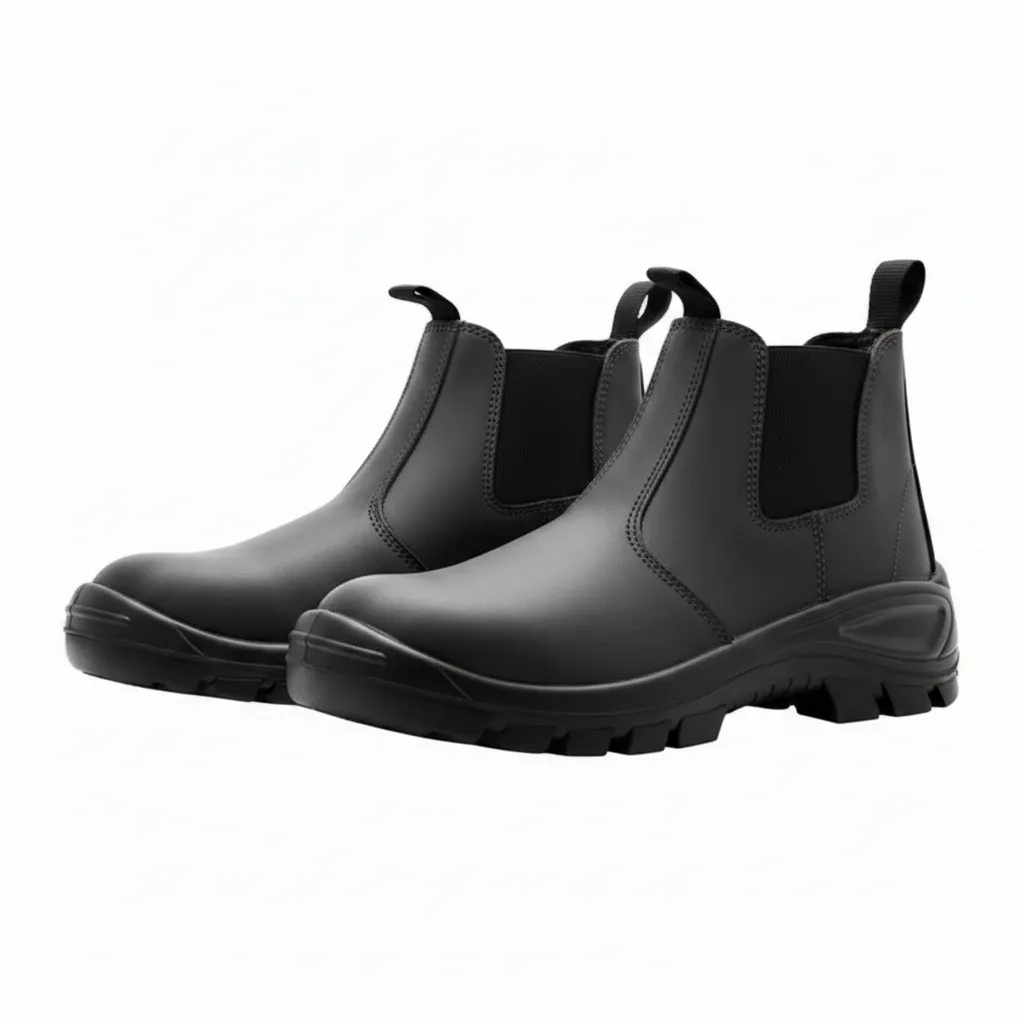Bova - Chelsea Black Safety Boots with Steel Toe - Size 7 - 2 Pack