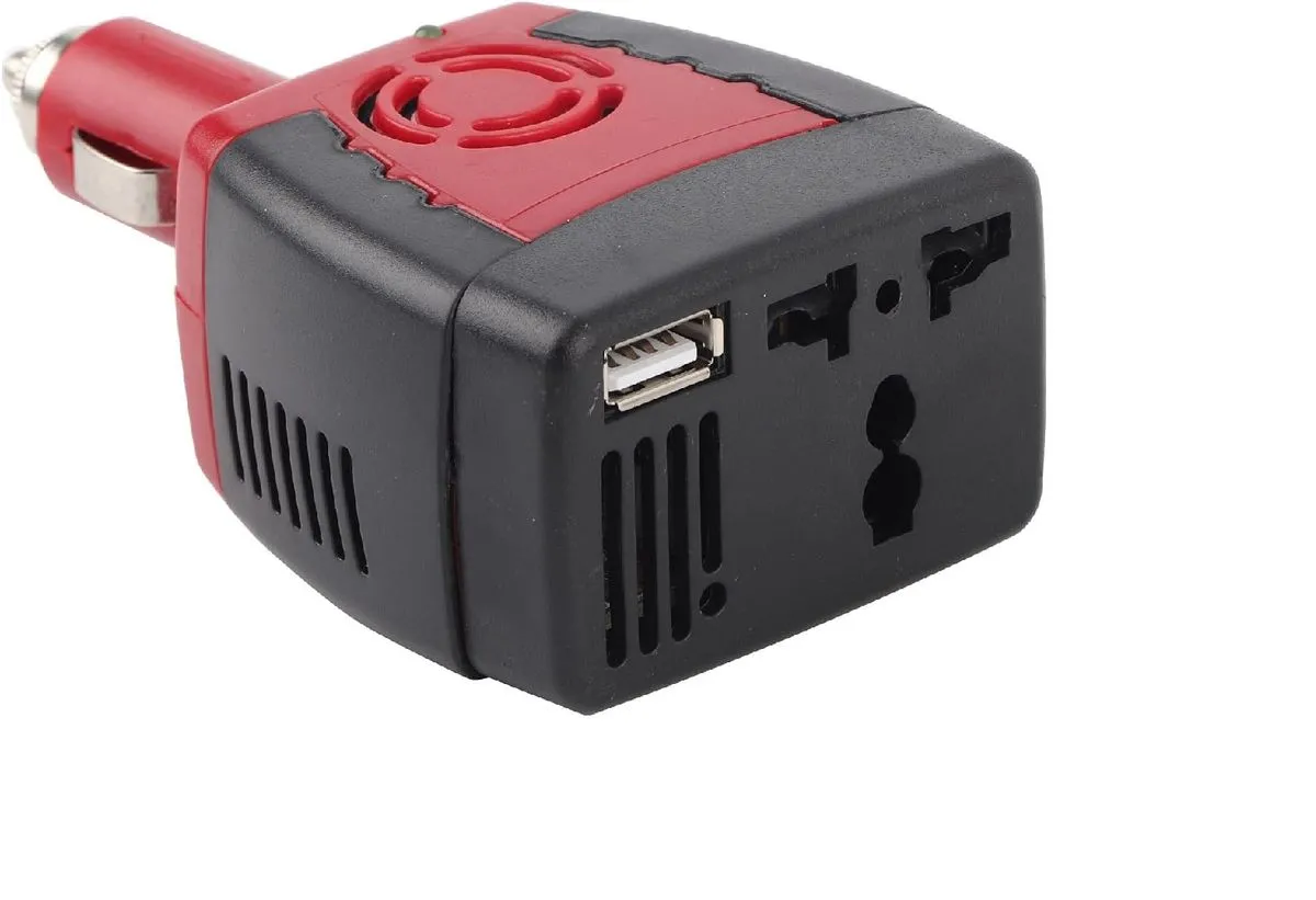 150W, DC 12V to 220V AC Car Inverter with USB Charging Ports Adapter