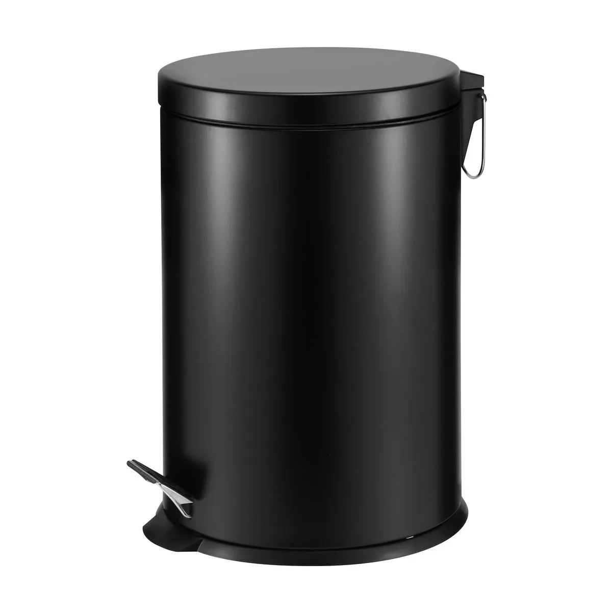 Casa Roma 20L Steel Pedal Bin - Soft Close Lid - Black Matte - Black